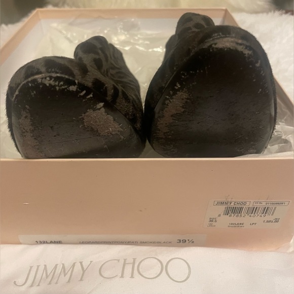 Jimmy Choo leopard print pony smoke/black size 39.5 (9.5) - Picture 13 of 16